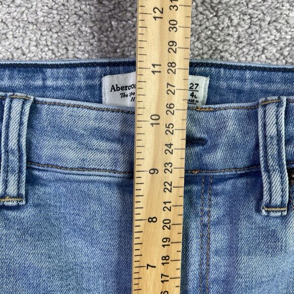 Abercrombie & Fitch Jeans Women’s 27X28 Blue Super Skinny Ankle High Rise Light - Picture 8 of 11